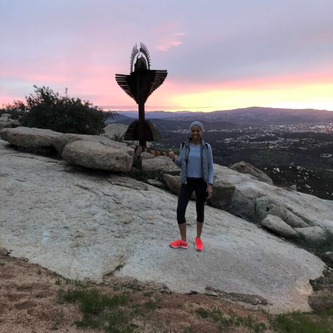 Helen hiking in Mexico.