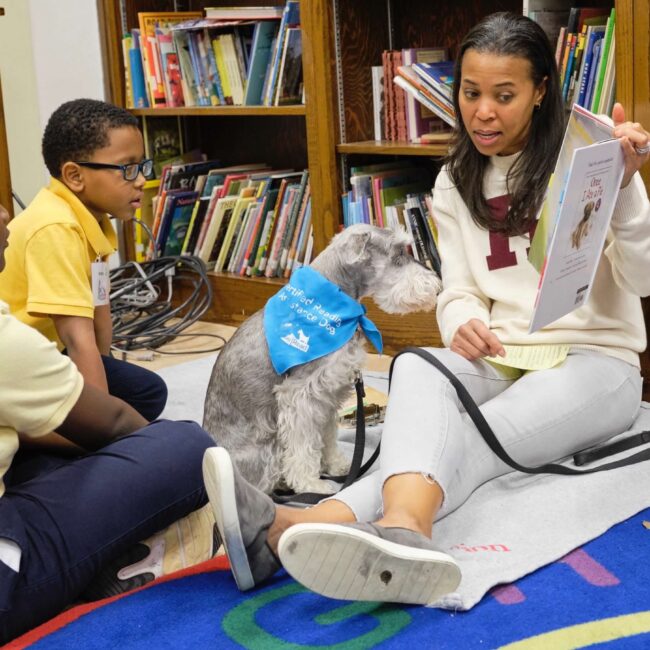 Helen and Boston volunteered for 8 years in elementary schools and children's hospitals.