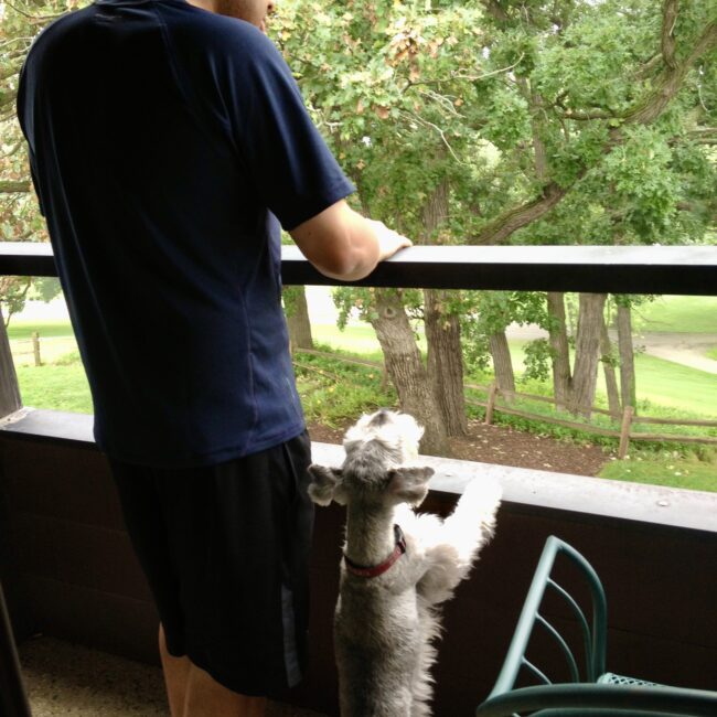 Kurt & Boston checking out a golf course.