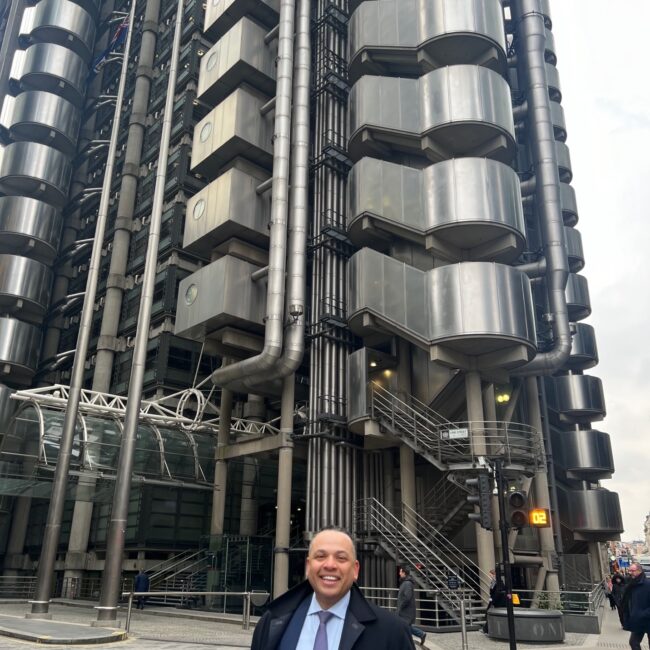 Kurt on a business trip in front the Lloyd’s of London.